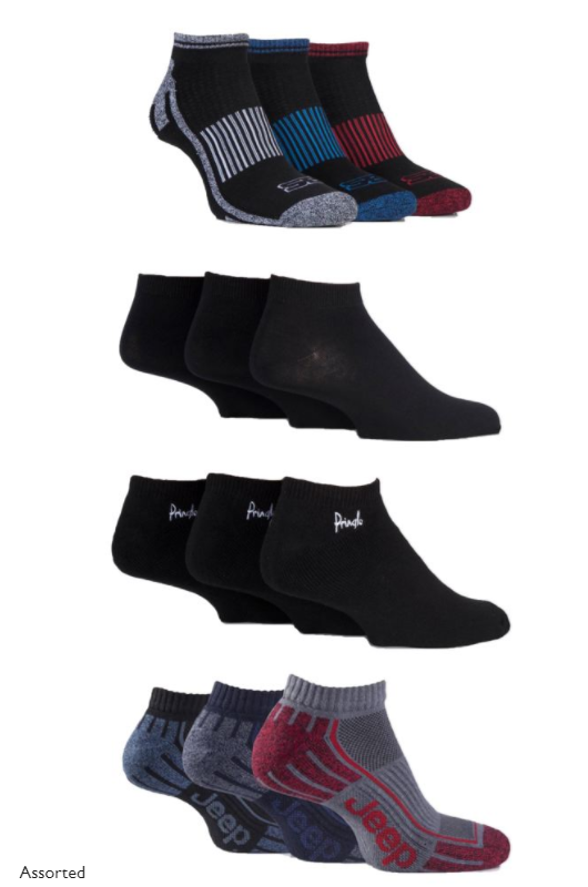  Mens 12 Pair SockShop Fresh Sock Drawer Collection Trainer Socks - Save £5